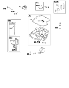 Crankcase Cover/Sump And Lubrication Group Diagram and Parts List for 21R777-0151-G1 200000 - 399999 Briggs and Stratton Engine